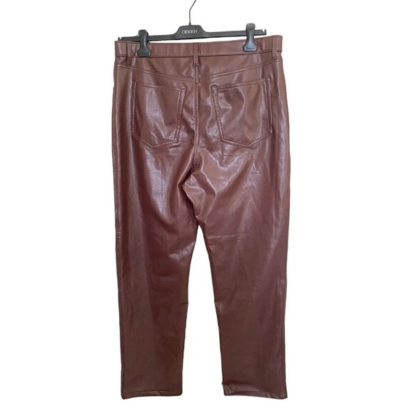 Abercrombie & Fitch the 90s Straight Ultra High Rise Vegan Leather Pant - Picture 4 of 5